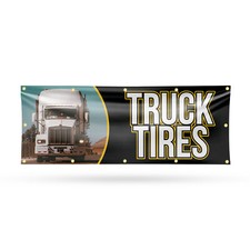 Semi Truck Tires Vinyl Banner Sign With Metal Grommets Heavy-duty Single-sided Semi Truck Tires Vinyl Banner Sign With Metal Grommets Heavy-duty Single-sided