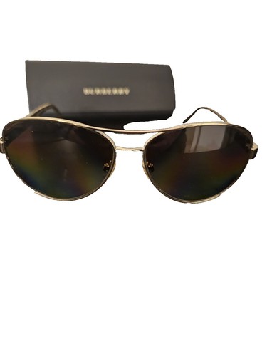 New Burberry Sunglasses Polarized Gold Black Check Arms  display picture 1