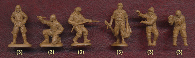 WWI Japanese Army Aviation Pilots And Ground Crew scale 1/72 Red