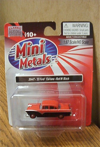 Ford Fairlane Classic Metal Works Mini Metals '55 rojo con negro 30447 HO Scl | Zustand: New