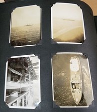 Lot of 4 Vintage 1927 Sepia / B W Photos of USS Naval Vessels Navy Ships