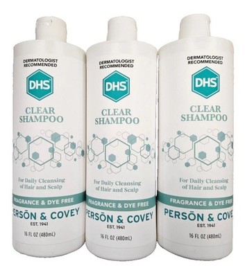 DHS CLEAR Shampoo Daily Cleaning Hair & Scalp 16oz ( 3 pack ) NEW LOOK!