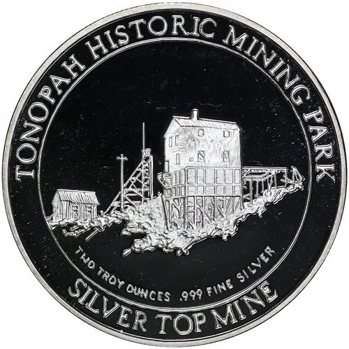 Silver Top Mine Tonopah Nevada Historic Mining Park 2 oz .999 Fine Silver Round
