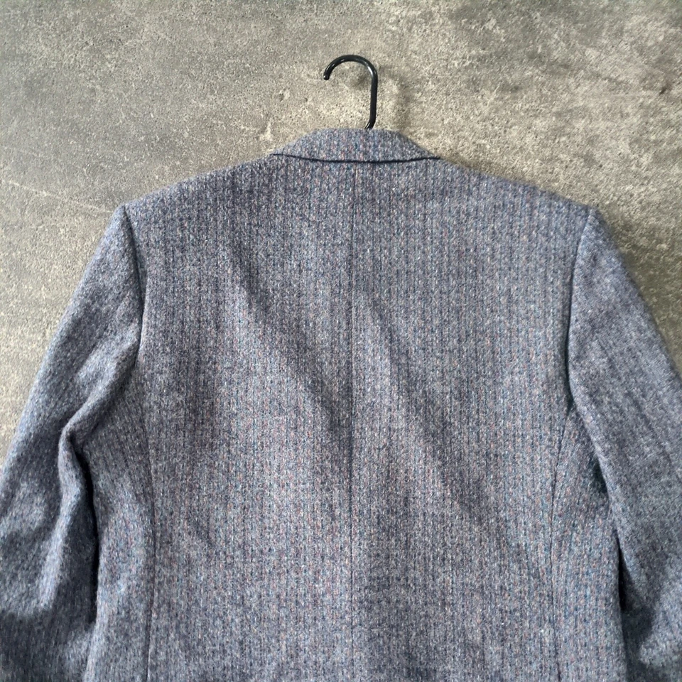 Chaqueta Blazer Vintage Pierre Cardin Para Hombre 38 Gris Moteado Tweed Lana Años 70 Retro Foto 4 de 4