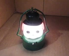 Vintage 1950-60s Christmas Frosty  Snowman Milk Glass Metal Amico Lantern