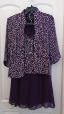 Alex Evenings Sparkling Eggplant Jacket  Tank Set size MP W/ Matching Skirt SP