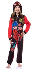 Miraculous Ladybug Girls Girl Power Full Zip Blanket Sleeper Hooded Pajama, 8