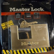 Image of Master Lock 85mm Rectangular Brass Padlock - 608EURD