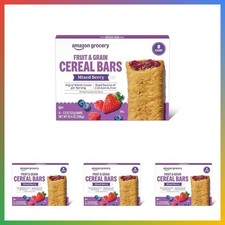 Mixed Berry Cereal Bars 8 Count Pack of 4 Whole Grain Snack