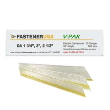 1-3/4" to 2-1/2" DA ANGLE FINISH NAILS 15GA GALV 900ct | G-UDA-VP19-25