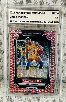 Magic Johnson 2024 panini Prizm Monopoly #LEG4 Red Millionaire Shimmer ~ Lakers 