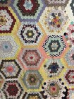 Antique Handmade Hand Quilted Feed Sack Grandmothers Flower Garden Quilt  #186 — photo 5