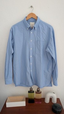 Uniqlo x JW Anderson Langarmhemd Oxford Blau S Herren Button Down Shirt