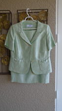 Le Suit Women's Skirt Suit Mint Green Shimmer Size 10P