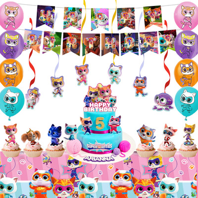 SuperKitties Party Dekorationen Super Kitties Party Ballons Banner Tischdecke