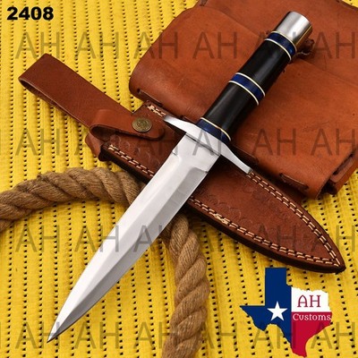 Arkansas Toothpick Dagger Handmade D2 Dagger Hunting  knife &Leather Sheath 2408