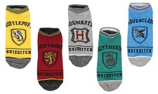 Harry Potter Socks Adult Hogwarts Quidditch No Show Ankle Socks 5 Pack