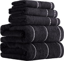 6 Piece Bathroom Towels Set - 525GSM 100 Cotton Bathroom Essentials - 2 Bath...