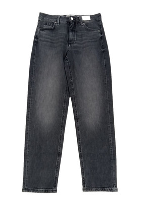 Per Una Women's Girlfriend Jeans Grey Pockets Mid Rise Cotton Blend New