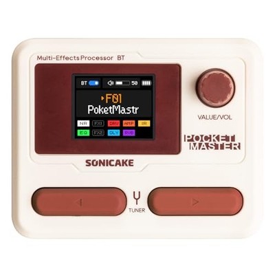 SONICAKE Pocket Master Gitarre Bass Multieffekt Verstärker IR Cabinet OTG BT
