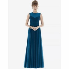 ALFRED SUNG STYLE D677 IN OCEAN BLUE Dress Gown Size 0