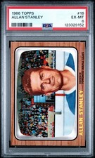 1966 Topps Hockey Allan Stanley #16 PSA 6 EX-MINT
