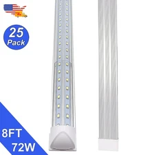 Led Shop Lights 25 Pack 8Ft 72Watt 6500K Linkable T8 Integrated Basement Fixture
