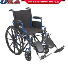 Lightweight Folding Wheelchair Portable Transport W/ Armrests Elevated Rests