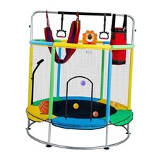 GENERIC TRAMPOLINE FOR KIDS ANTI-ROLLOVER ROUND BOTTOM SWING 55" - MULTICOLOR