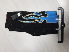 INAME DESIGNS Black Blue Gold Studded Paint Splatter Abstract Straight Jeans Men