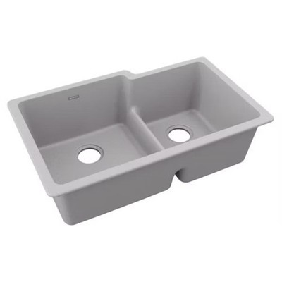 Elkay Quartz Classic 33  Offset 60/40 Double Bowl Undermount Sink + Aqua Divide