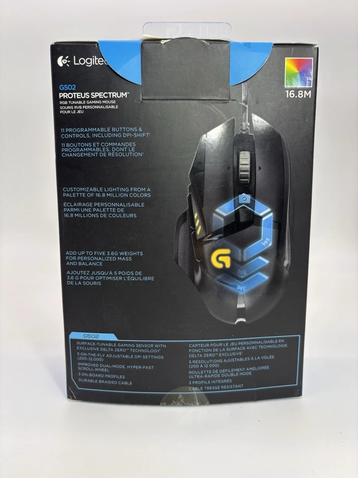 Logitech G502 Proteus Spectrum Tunable Gaming Mouse With Weight Balance Tuning - Image 2 of 2