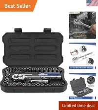 Drive Socket Set 39 Pieces Ratchet Wrench Chrome Vanadium Mechanic Tools
