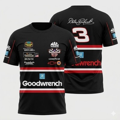 Custom Name Men's Dale Earnhardt Nascar Logo 3D T-Shirt USA Size S-5XL