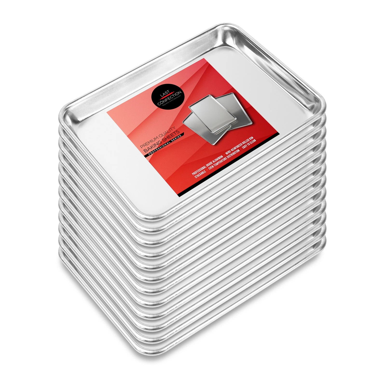 12 Professional Cookie Baking Sheets Aluminum Jelly Roll Trays
Opens in a new window or tab