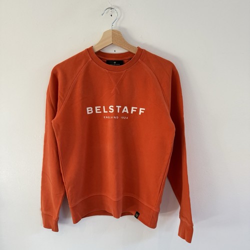 Belstaff, Belstaff Sweatshirt Mens Small Orange Jumper Sweater Pullover