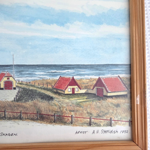 Set of 2 Seaside Art A. H. Standist 1992 Beach Lanscape 10.5" x 12.5" - Picture 3 of 9