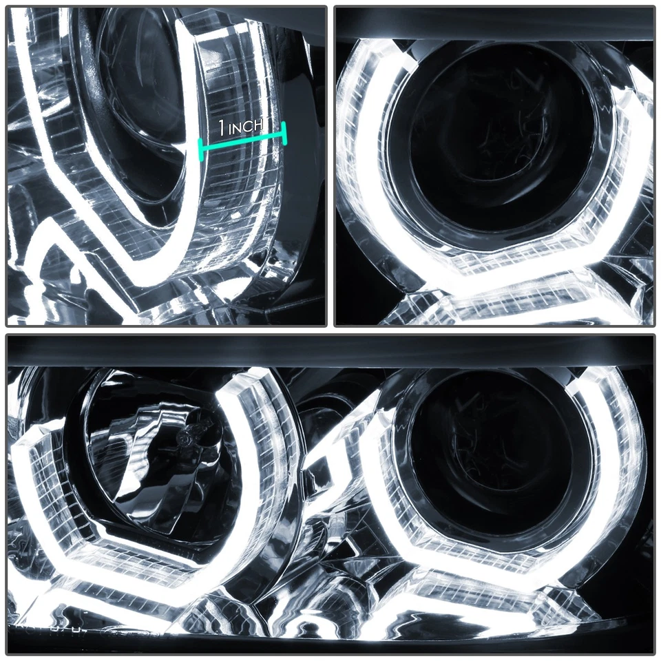 PARA BMW E90 SERIE 3 09-12 CROMO 3D CRISTAL HALO PROYECTOR FARO+LED esquina Foto 4 de 4
