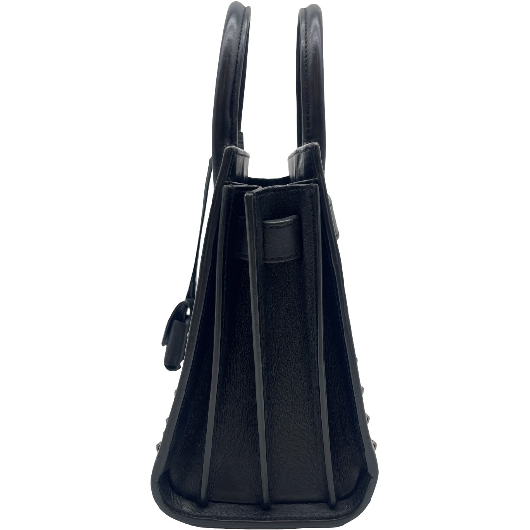 Borsa a tracolla originale SAINT LAURENT Sac du Jour borchie 2WAY borsa a mano nera #36636767