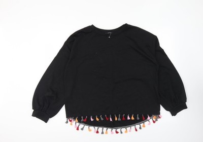 SheIn Damen Pullover Sweatshirt schwarz Polyester Größe M Pulli