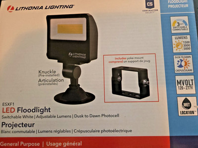 New Lithonia Lighting ESXF1 LED Floodlight General Purpose Switchable White