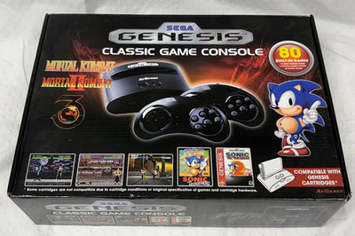 SEGA Genesis Classic Black Game Console with 81 Preloaded Games in Box(Untested)