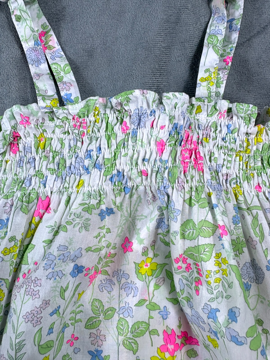 Jacadi Paris Baby Girl Liberty Floral Print Smocked Ruffles Jumper