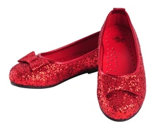 Rubies Wizard of Oz: Dorothy Deluxe Red Glitter Costume Shoes for Kids, Girl'...