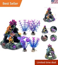 Aquarium Colorful Coral Reef Set Fish Tank Decoration Mountain Ornament for A...