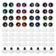 14mm Glitter Moon Safety Eyes, 48 Pcs Colorful Crocheting Safety Eyes, 8 Colors