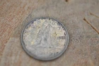 1953 Canada 10 Cent Silver Coin Queen Elizabeth II Bluenose Schooner