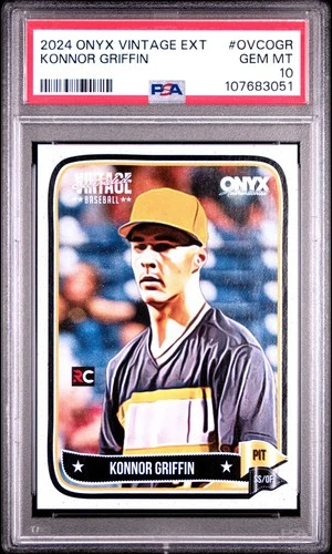 Rare POP 1 2024 Onyx Vintage Extended #OVCOGR Konnor Griffin PSA 10