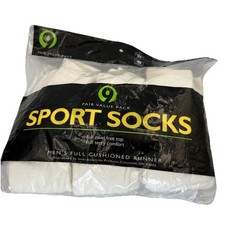 Made In USA New Pack Of Men  s Sport Socks 9 Pairs Fits Shoe Size 6-12 NOS