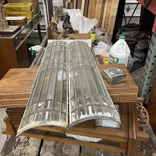 MAR 4  24 pair antique zinc beveled and clear glass windows from bar 6 X 32